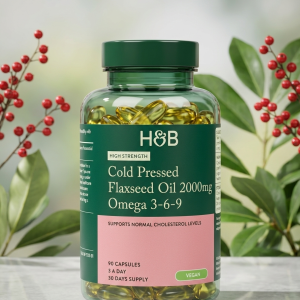 H&B High Strength Cold Pressed Flaxseed Oil 2000mg Omega 3-6-9